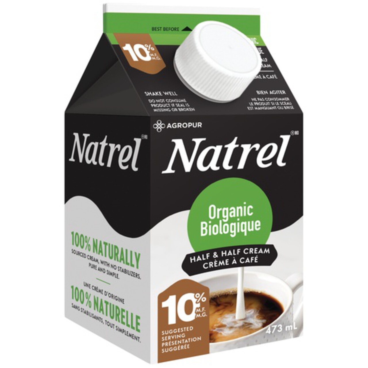 Natrel Organic 10 Coffee Cream Half & Half 473 ml Voilà Online