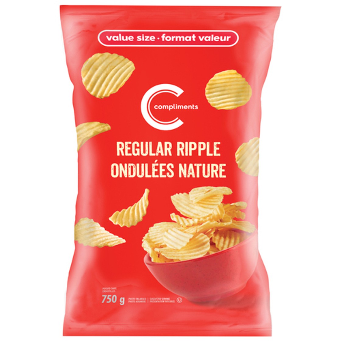 Compliments Potato Chips Ripple Regular 750 g - Voilà Online Groceries ...
