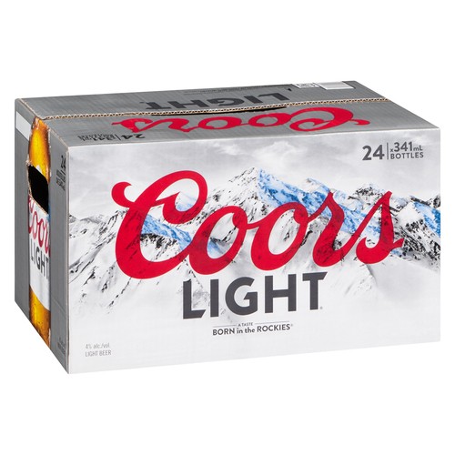 Coors Light Beer 4% Alcohol 24 x 341 ml (bottles)