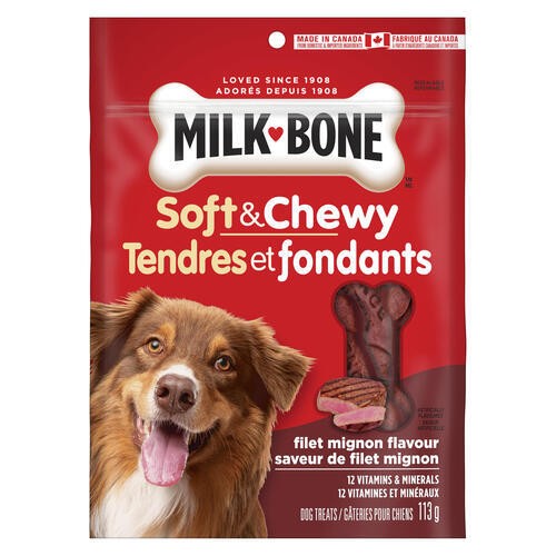 Milk-Bone Dog Treats Soft And Chewy Dog Bones Filet Mignon 113 g