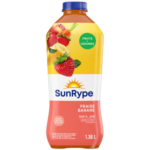 SunRype Fruit Plus Juice Veggies Strawberry Banana 1.36 L