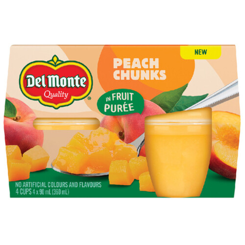 Del Monte Diced Peaches In Peach Puree 4 x 90 ml