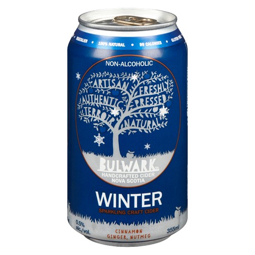 Bulwark 0.5% Alcohol Sparkling Craft Cider Winter 355 ml (can)