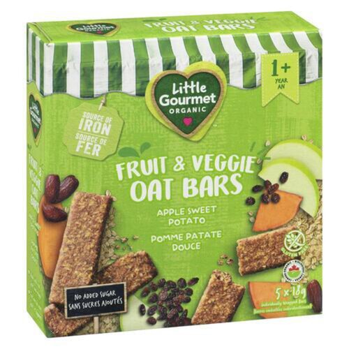 Little Gourmet Organic Fruit & Veggie Oat Bars Apple Sweet Potato 5 x 18 g