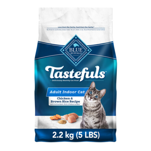 Blue Tastefuls Adult Indoor Natural Dry Cat Food Chicken & Brown Rice 2.2 kg