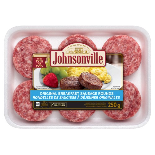 Johnsonville Gluten-Free Frozen Round Breakfast Sausage Original 250 g
