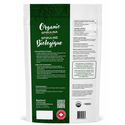 Gandalf Vegan Organic Powder Spirulina 300 g