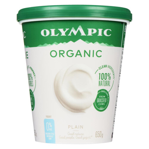 Olympic Organic 0% Yogurt Plain 650 g