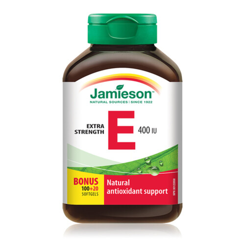 Jamieson Vitamin E 400 IU Softgels Bonus 120 Count