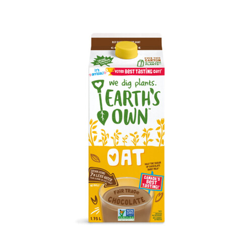 Earth's Own Dairy-Free Plant-Based Beverage Oat Milk Chocolate 1.75 L