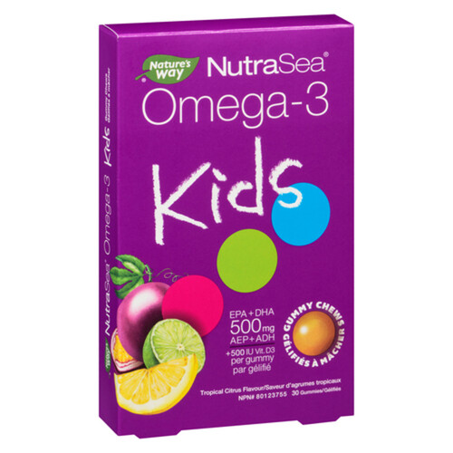 Nature's Way NutraSea Kids Omega-3 Gummies Tropical Citrus 30 Count