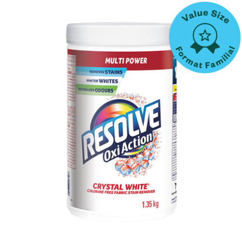 Resolve Oxi Action Crystal White In-Wash Laundry Stain Remover 1.35 kg