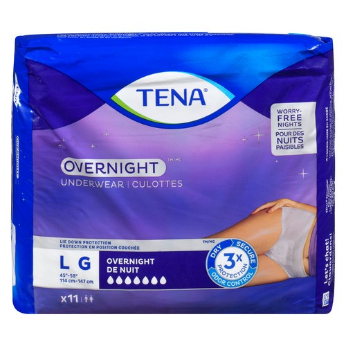 Tena Overnight Underwear Large 11 Count