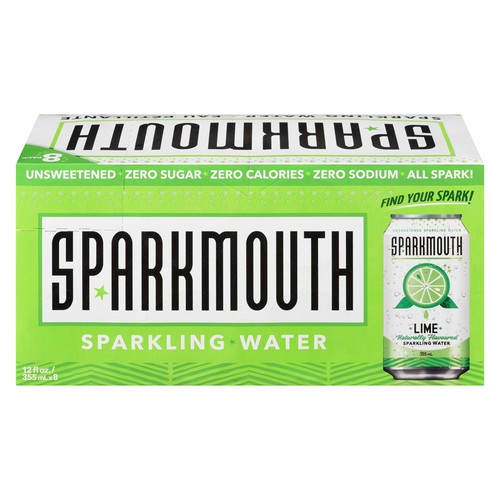 Sparkmouth Sparkling Water Lime 8 x 355 ml (cans)