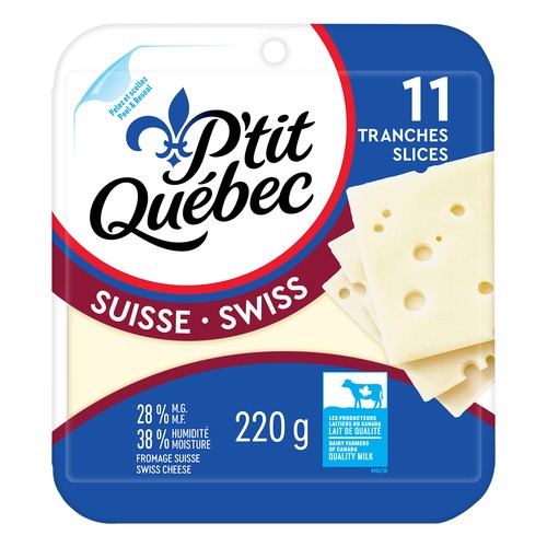 P’tit Québec Sliced Cheese Swiss 11 Slices 220 g