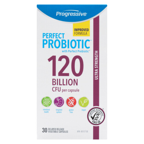 Progressive Vegan Perfect Probiotic 120 Billion CFU 30 Vegetable Capsules 