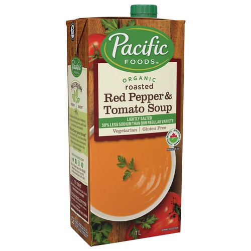 Pacific Foods Organic Lightly Salted Soup Roasted Red Pepper & Tomato 1 L