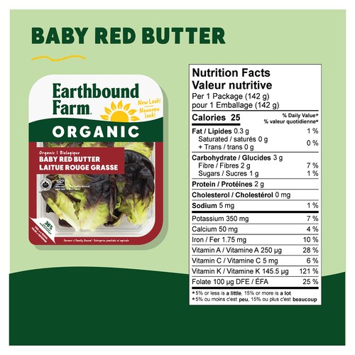 Earthbound Farm Organic Baby Red Butter Lettuce 142 g
