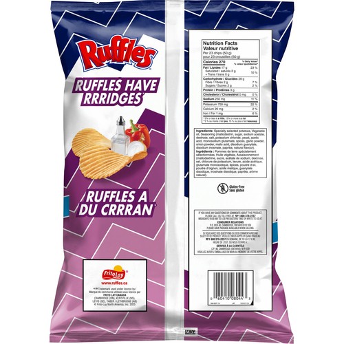 Ruffles Potato Chips All Dressed Value Size 380 g