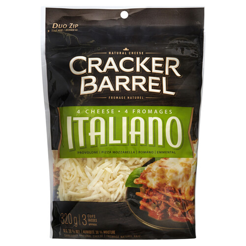 Cracker Barrel 4 Cheese Italiano Shredded Cheese 320 g