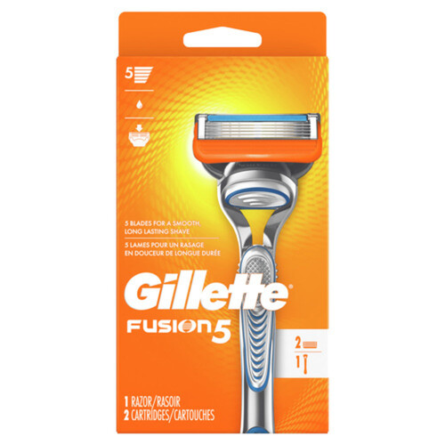 Gillette Fusion5 Men’s Razor Handle + 2 Blade Refills