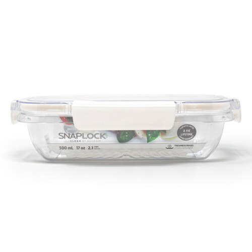 Snaplock Clear Container Rectangle 500 ml