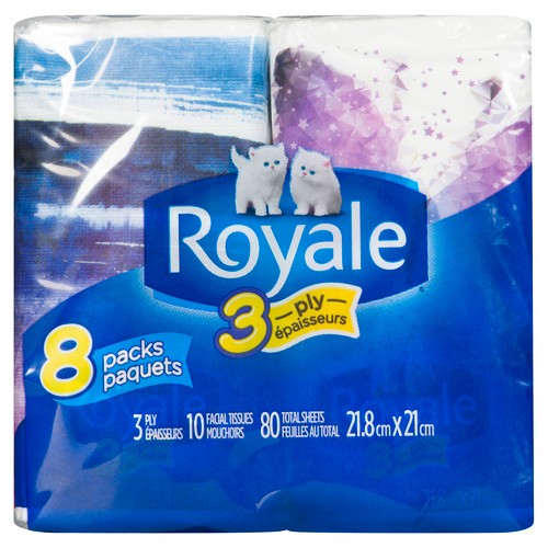 Royale Facial Tissues 3-Ply 10 x 8 Packs 80 Sheets