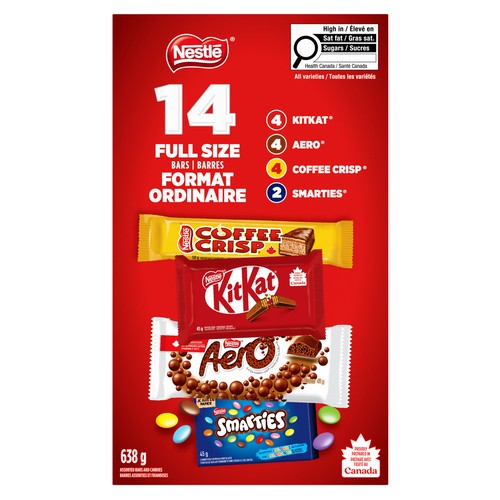 Nestlé Kitkat, Aero, Smarties & Coffee Crisp Full Size 638 g