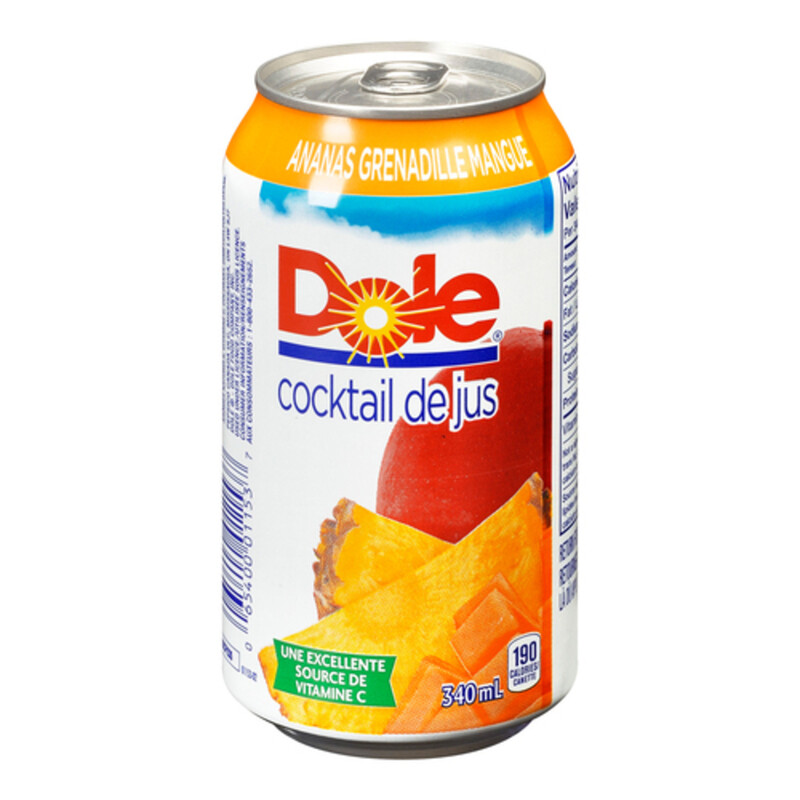 Dole Juice Cocktail Pineapple Passion Mango 340 ml (can) Voilà Online