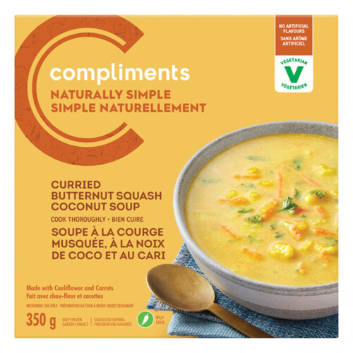 Compliments Naturally Simple Frozen Soup Curried Butternut Squash Coconut 350 g