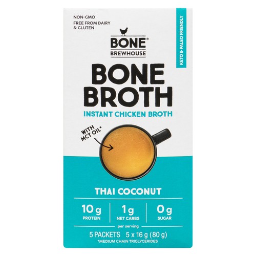 Bone Brewhouse Instant Bone Broth Thai Coconut 5 Pack 16 g