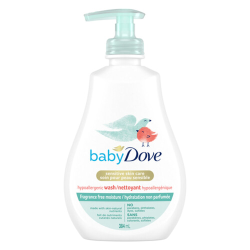 Dove Baby Wash Fragrance Free Moisture Gently Cleanses Baby'S Skin 384 ml