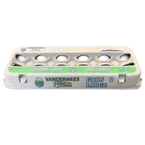Vanderwees White Eggs Large 12 Count