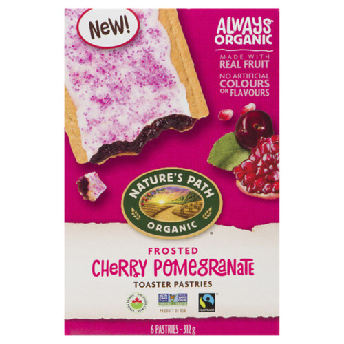 Nature's Path Organic Toaster Pastry Cherry Pomegranate 6 x 52 g