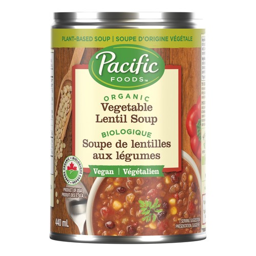 Pacific Foods Organic Canned Soup Hearty Vegetable Lentil 440 ml
