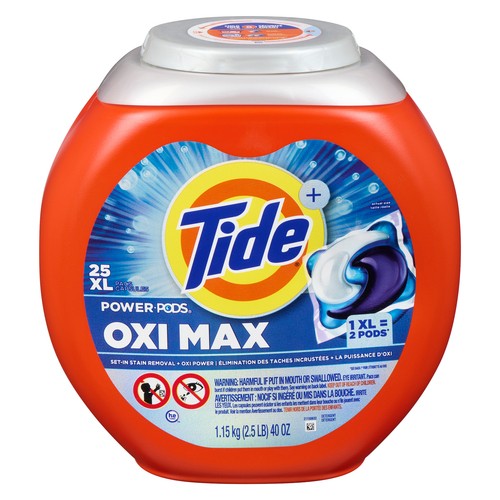 Tide Laundry Detergent Power Pods Oxi Max 25 Pacs 1.15 kg