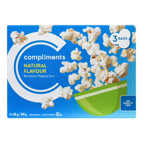 Compliments Microwave Popping Corn Natural Flavour 240 g