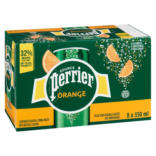 Perrier Sparkling Water Orange 8 x 330 ml (cans)