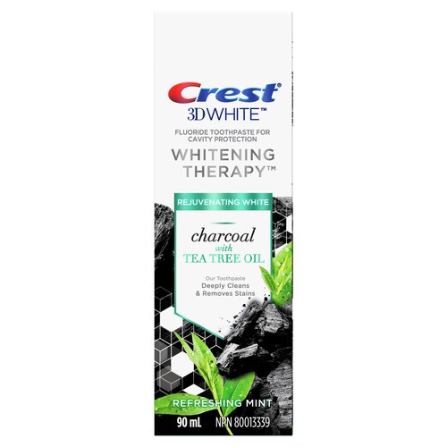 Crest 3D Whitening Toothpaste Charcoal Tea Tree Refreshing Mint 90 mL