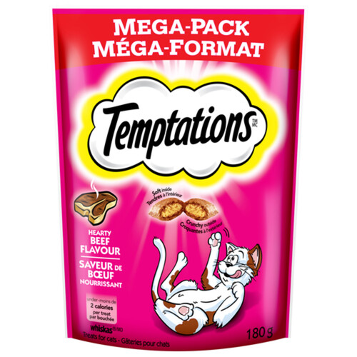 Temptations Adult Cat Treats Hearty Beef Flavour 180 g
