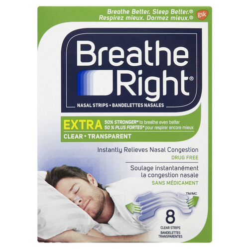 Breathe Right Extra Clear Nasal Strips 8 EA