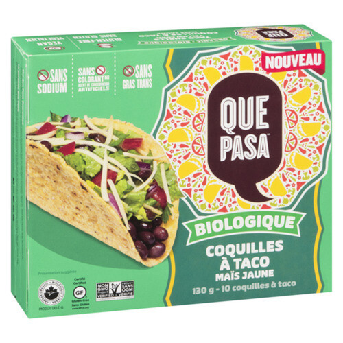 Que Pasa Organic Taco Shells Yellow Corn 10 Shells 130 g