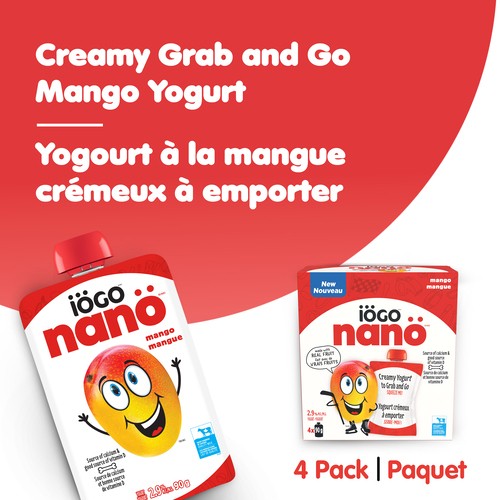 iÖGO nanö Mango Yogurt Pouch 2.9% 6 x 93ml