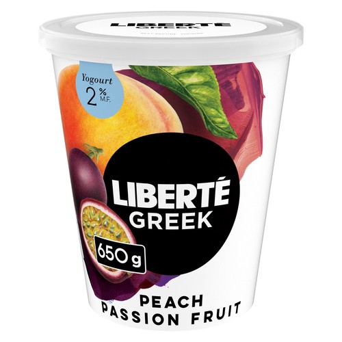 Liberté 2% Greek Yogourt Peach Passion Fruit 650 g