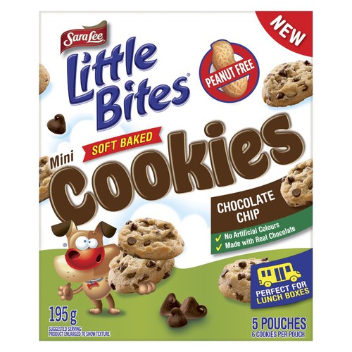 Sara Lee Little Bites Peanut-Free Cookies Chocolate Chip 195 g
