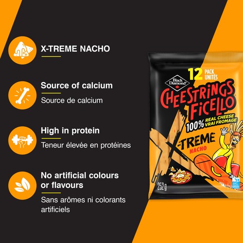 Black Diamond Cheestrings X Treme Nacho 12 Pack 252 g