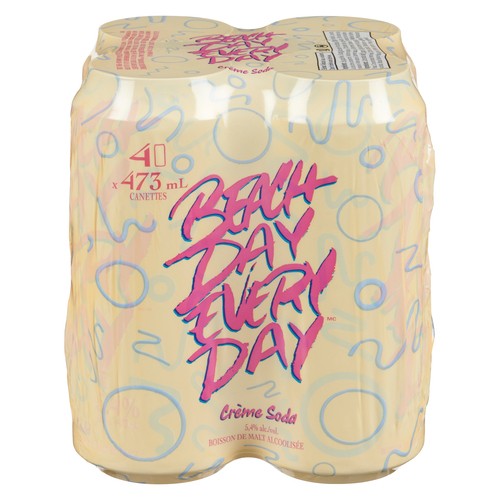 Beach Day Everyday Beer 5.4% Alcohol Cream Soda 4 x 473 ml (cans)