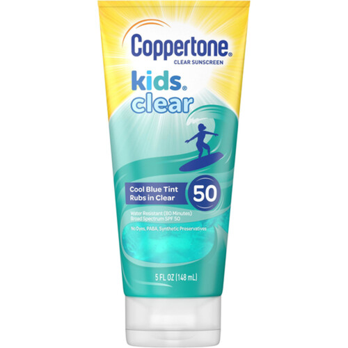 Coppertone Lotion Clear Blue Kids Sun Protection SPF50 148 ml