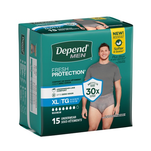 Depend Extra Large Men's Underwear 15 Count