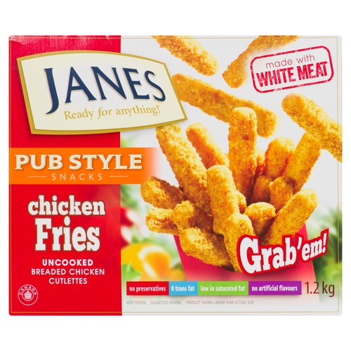 Janes Frozen Chicken Fries Pub Style 1.2 kg